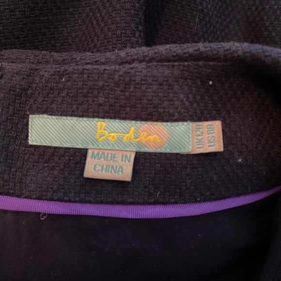 Boden Navy Blue fully lined cotton shift dress - Picture 6 of 6